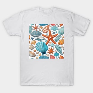 Beachside Bliss: Seashells and Starfish T-Shirt